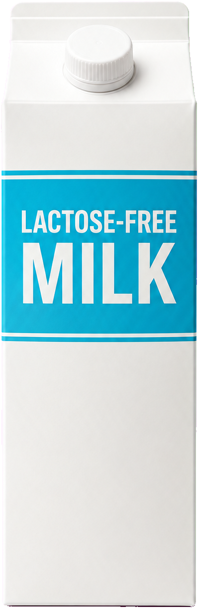 Lactose-free semi-skimmed milk can