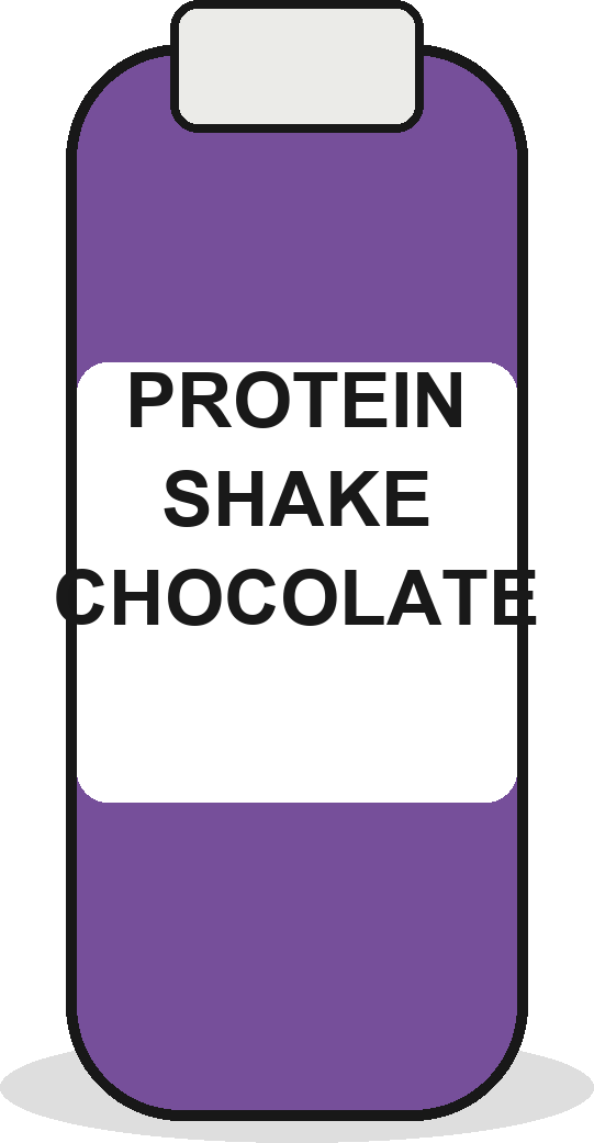 Protein shake chocolate can