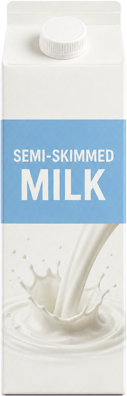 Semi-skimmed milk can