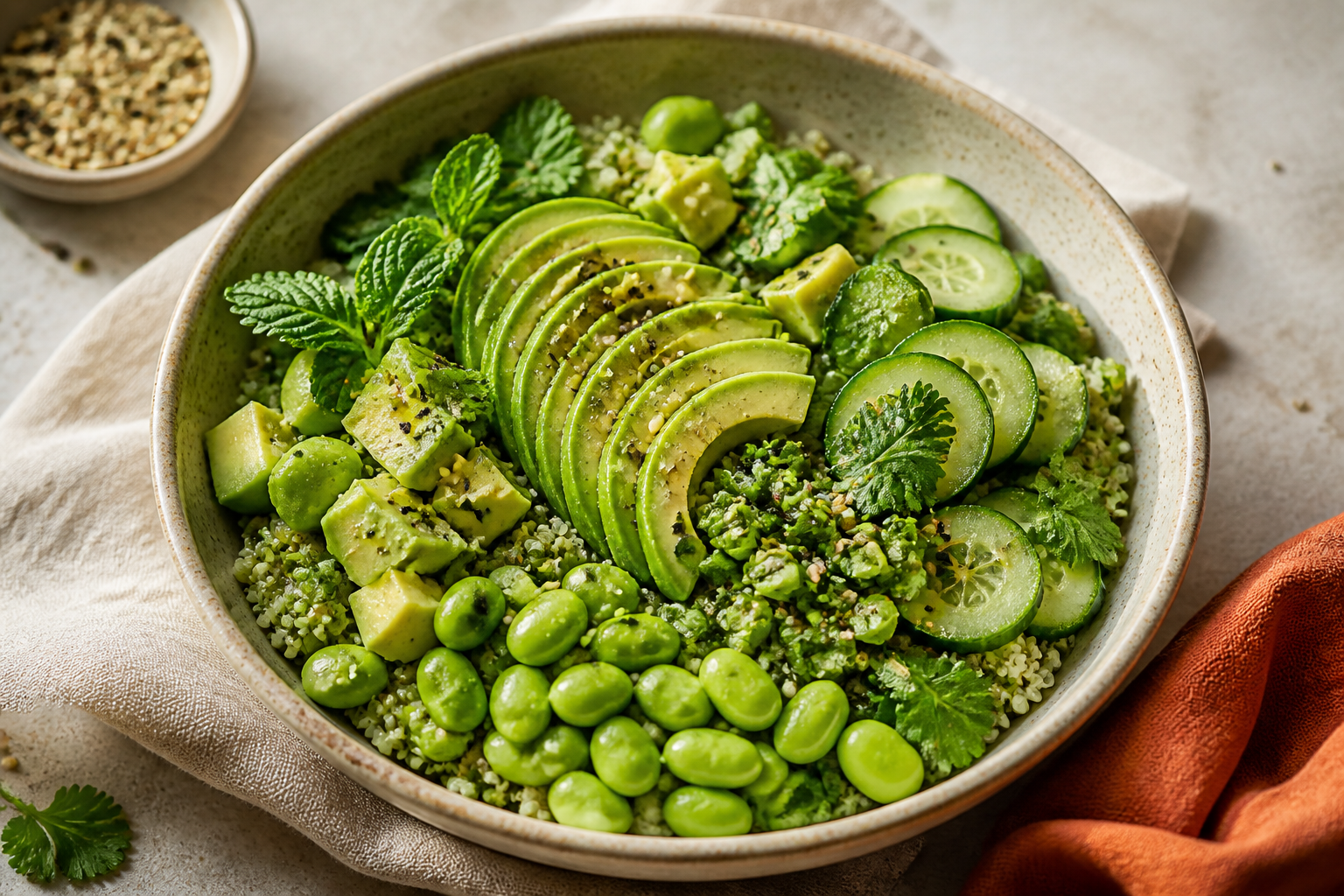 Green avocado bowl