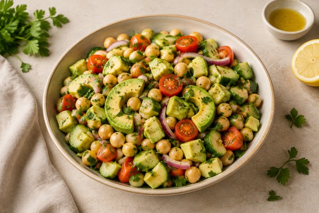Avocado chickpea salad