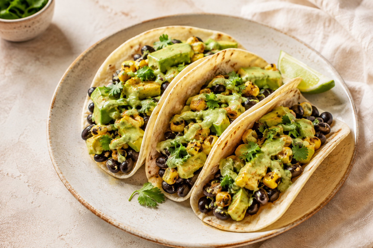 Creamy avocado tacos