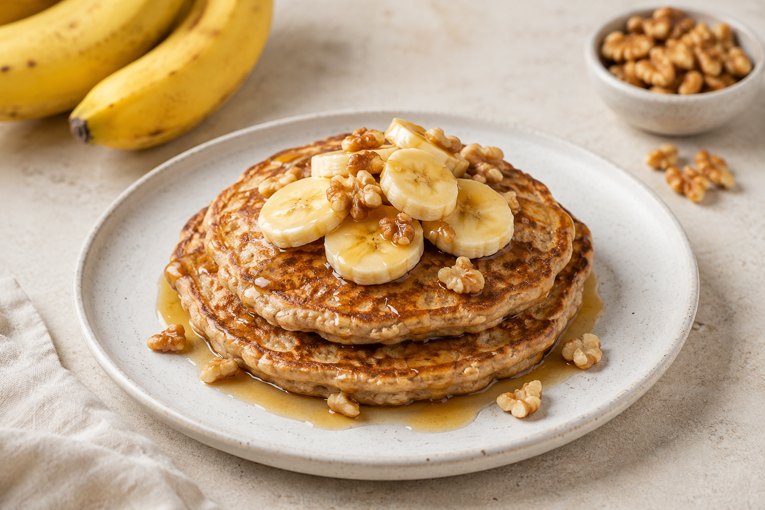 Banana oat pancakes