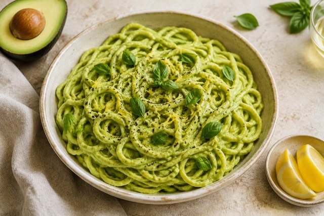 Creamy avocado pasta